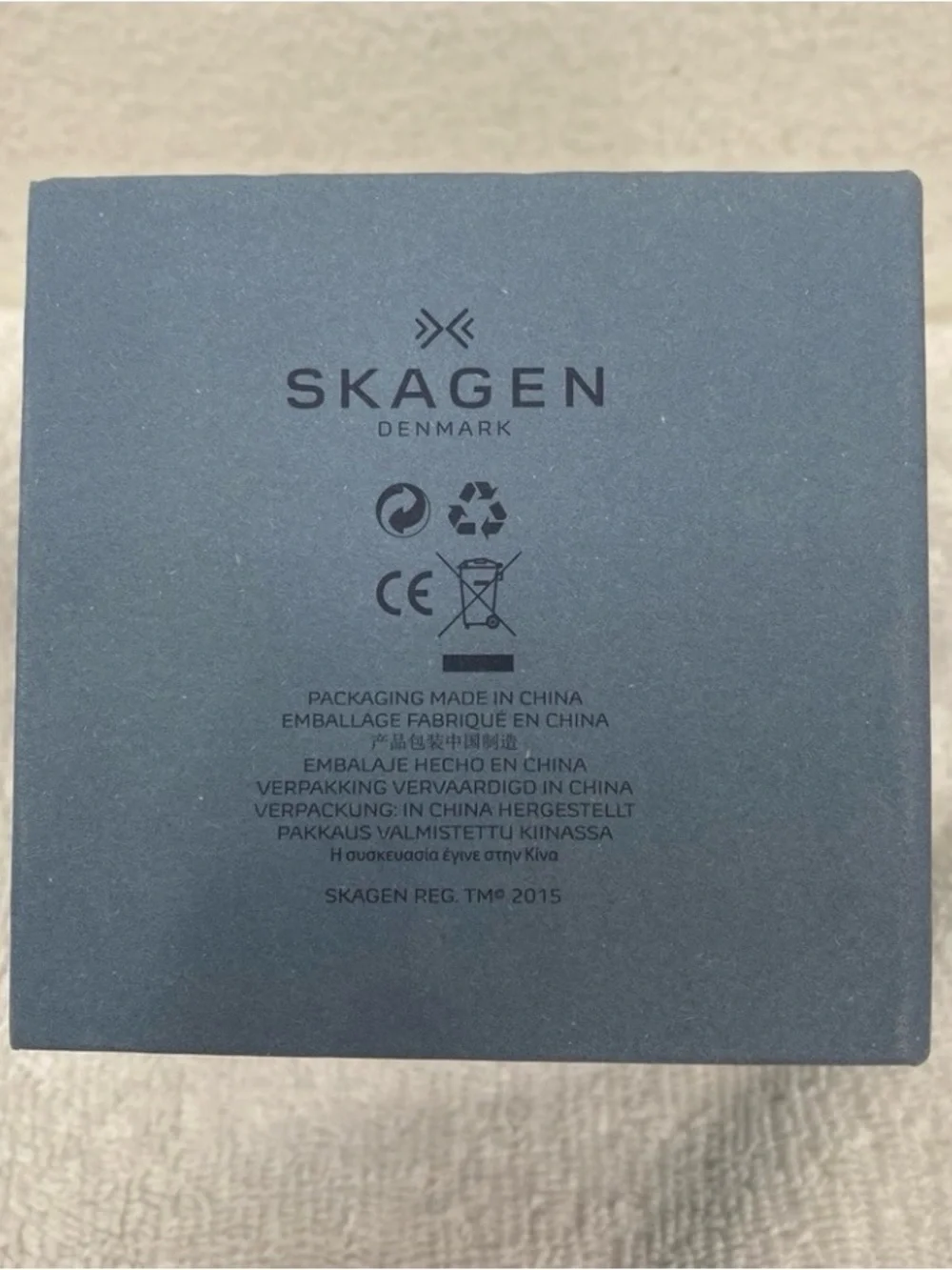Skagen Men's Cognac Leather Ancher Gray Stainless Steel Adjustable Watch Classic